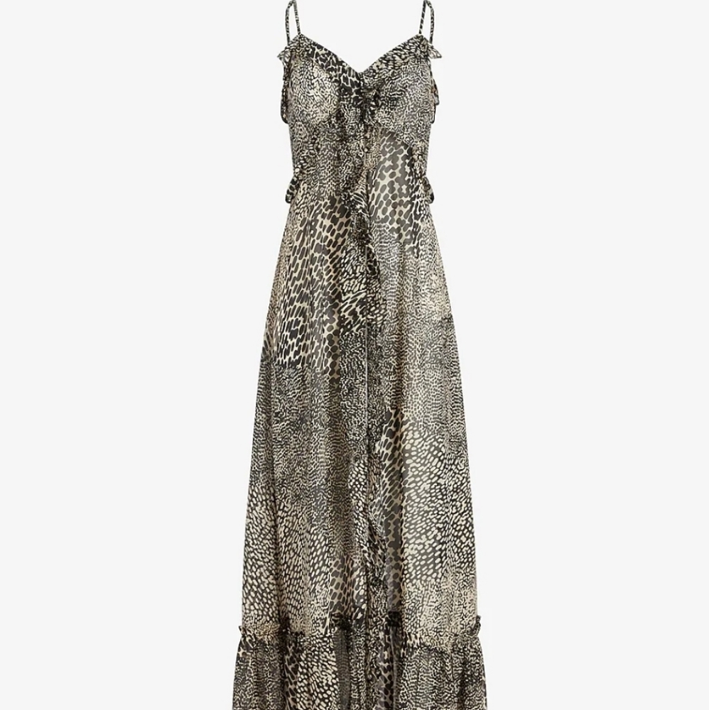 Printed Ruffle Cami Maxi Cover-Up (NWT)